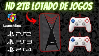 Novo HD LAUNCHBOX 2TB Lotado de JOGOS de PS2, PS3, PS4 e PC! É só Plugar e Jogar! ANÁLISE COMPLETA