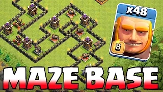 Clash Of Clans - GIANT MAZE BASE!! TROLL BASE!! (Speed build)