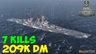 World of WarShips | Friedrich der Grosse | 7 KILLS | 209K Damage - Replay Gameplay 4K 60 fps
