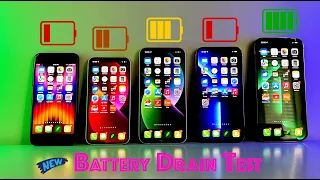 2022 iPhone Battery Drain Test ft. NEW iPhone SE Gen 3 | Mini vs iPhone 13 vs 13 Pro vs 13 Pro Max