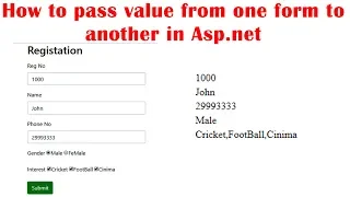 How to pass value from one form to another in Asp.net