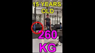 WORLD RECORD DEADLIFT 260KG deadlift at 15 years old (UNOFFICIAL)