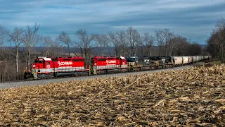 [HD] Chasing a Loaded Grain Train up the RJ Corman PA Line!