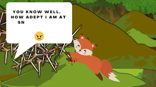 🦊The Fox and the Thorn Bush➡️Short Engaging kids´ Story➡️ Aesop´s Fable: One Minute Story in English