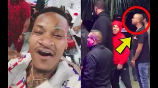6ix9ine and his Manager ALMOST catch a fade from YG Homie Slim400 at Complex Con