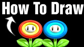 How To Draw The Fire Flower And The Ice Flower | Mario Bros