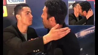 Cristiano Ronaldo consoles Gianluigi Buffon in mixed zone interview