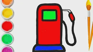 Bolalar uchun zaprapka rasmini chizish ,Drawing gas station for kids