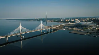 The beauty of a cable-stayed bridge of Western Speed ​​Diameter St. Petersburg