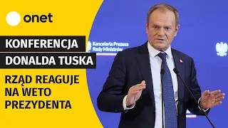 Konferencja premiera. Donald Tusk o okupacji budynków mediów publicznych. "Reagują z furią"