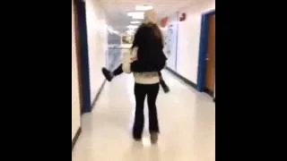 Piggyback ride in school