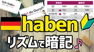 【リズムでドイツ語♪】初心者向け！超基本動詞 haben の人称変化＆簡単な例文を完全暗記！試験対策にも！（独検５級レベル）