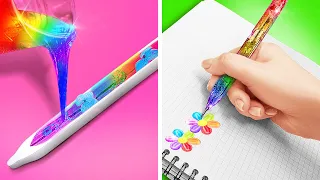 AWESOME SCHOOL HACKS || Cute DIY and Adorable Epoxy Resin! Cool Crafts for You By 123 GO! LIVE