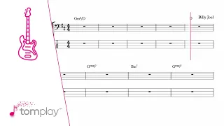 Billy Joel: Just The Way You Are (Intermediate Level) - Bass Tabs with Play Along.