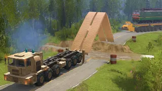 Spintires Mudrunner - Military Mobile Bridge MZKT 79086 - Maz 7907 24x24  Heavy Cargo Cross