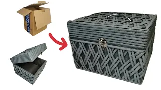 DIY🌼 A chic cardboard box storage box! Шикарный ящик для хранения из картонной коробки!