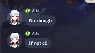 When you bring C0 Zhongli in coop..