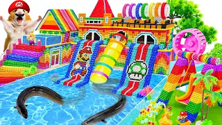 Summer Living 185 Days How to build SUPER MARIO Playground Have Underground Swimming Pool