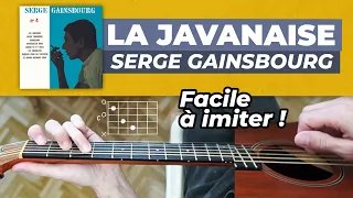 Tuto guitare FACILE : La javanaise de Serge Gainsbourg (partition gratuite)