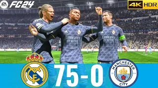 EA FC 24- MESSI RONALDO NEYMAR & MBAPPE ! ALL STARS ! REAL MADRID 75-0 MAN CITY ! PS5 4K HDR GAME !