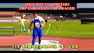 Ulf Timmermann (East Germany) SHOT PUT 22.01 meters  1987 European Cup Prague