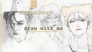 24.05 - sketchbook: draw with me | pencil & ink | exo [asmr no talking]