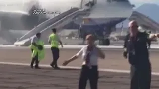 British Airways plane catches fire at Las Vegas airport