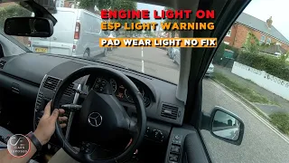 2011 Mercedes A Class W169 2.0 Diesel Engine Light on ESP Fault and Pad Wear fault NO FIX