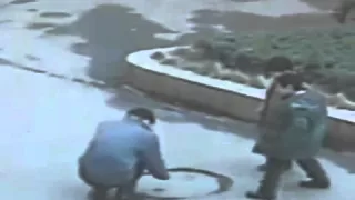 ** FUNNY **Chinese Dad nearly kills family with fire cracker in sewer accident