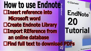 How to use Endnote 20 ll Endnote Tutorial