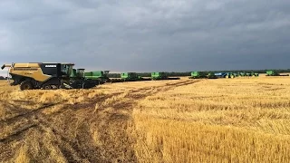 Nine Class Nine Combines in a Big Thunderstorm