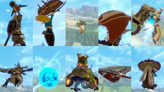 All Characters Paragliding Animation (Including All DLC) - Hyrule Warriors Age of Calamity