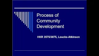 Process of Community Development
