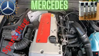 Mercedes CLK W208 M111.944 engine spark plug change,Zündkerzen getauscht,vahetatud süüteküünlad