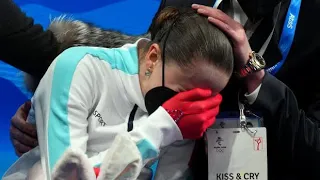 KAMILA VALIEVA breaks down in TEARS | Criticized by Coach Eteri | Hugged by VOLUNTEER after falling