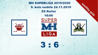 MH SUPERLIGA 9. kolo 2019/2020 Red Wheels vs Hunters 3:6 - sestřih gólů