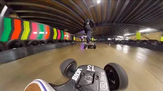 Go Kart Track fun Evolve Electric Skateboards UK at Absolutely Karting Shot with Insta One X - GTR
