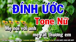 ĐÍNH ƯỚC Karaoke Nhạc Sống Tone Nữ | Karaoke Huỳnh Lê