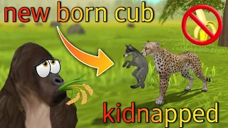 wildcraft new born cub kidnapped😲 and gorilla eat grass?🤮 New update funny😱 |wc unicorn the horse