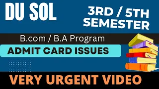 DU SOL Admit card Issues & Solution 3rd /5th Semester Exam Dec  2022 | Sol Update | CEP Classes