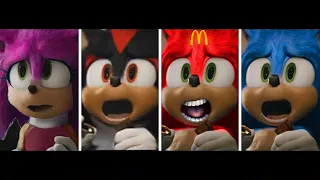 Sonic The Hedgehog Movie AMY VS SONIC SHADOW HAPPY MEAL Uh Meow All Designs Compilation