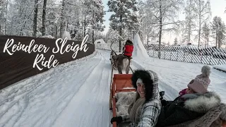 Reindeer Sleigh Ride at Santa Claus Village in Finnish Lapland | Rovaniemi Finland
