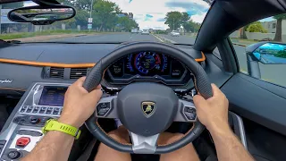 POV: Straight pipe Lamborghini Aventador S Roadster (WARNING LOUD)