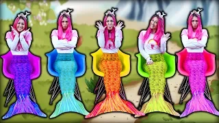 A SEREIA FOI CLONADA ! - The Mermaid Five little babies jumping on the bed song, learn colors
