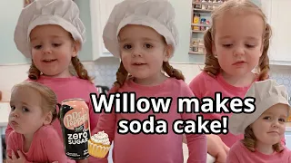 Toddler makes a soda cake!