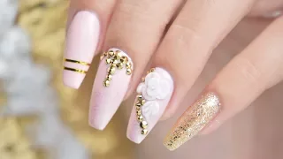 Pink Ombre with White Flowers and Gold Crystals | Red Iguana | April Ryan