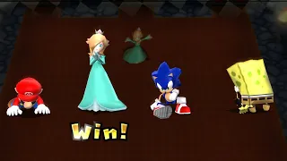 Mario Party 9 Step It Up - Mario vs Sonic vs Spongebob vs Rosalina (Master CPU)