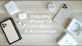 ENG) Unboxing - NEW | iPhone 13 Pro Max, AirPods Pro & Accessories