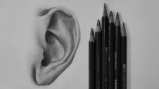 How to draw an Ear - Step by Step || Beginners || Pencil shading