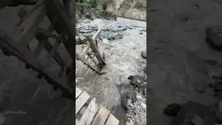 Crossing Most Dangerous Broken Wooden Bridge On The Way K2 Base Camp Trek || Shanu Vlogs #askoli #gb